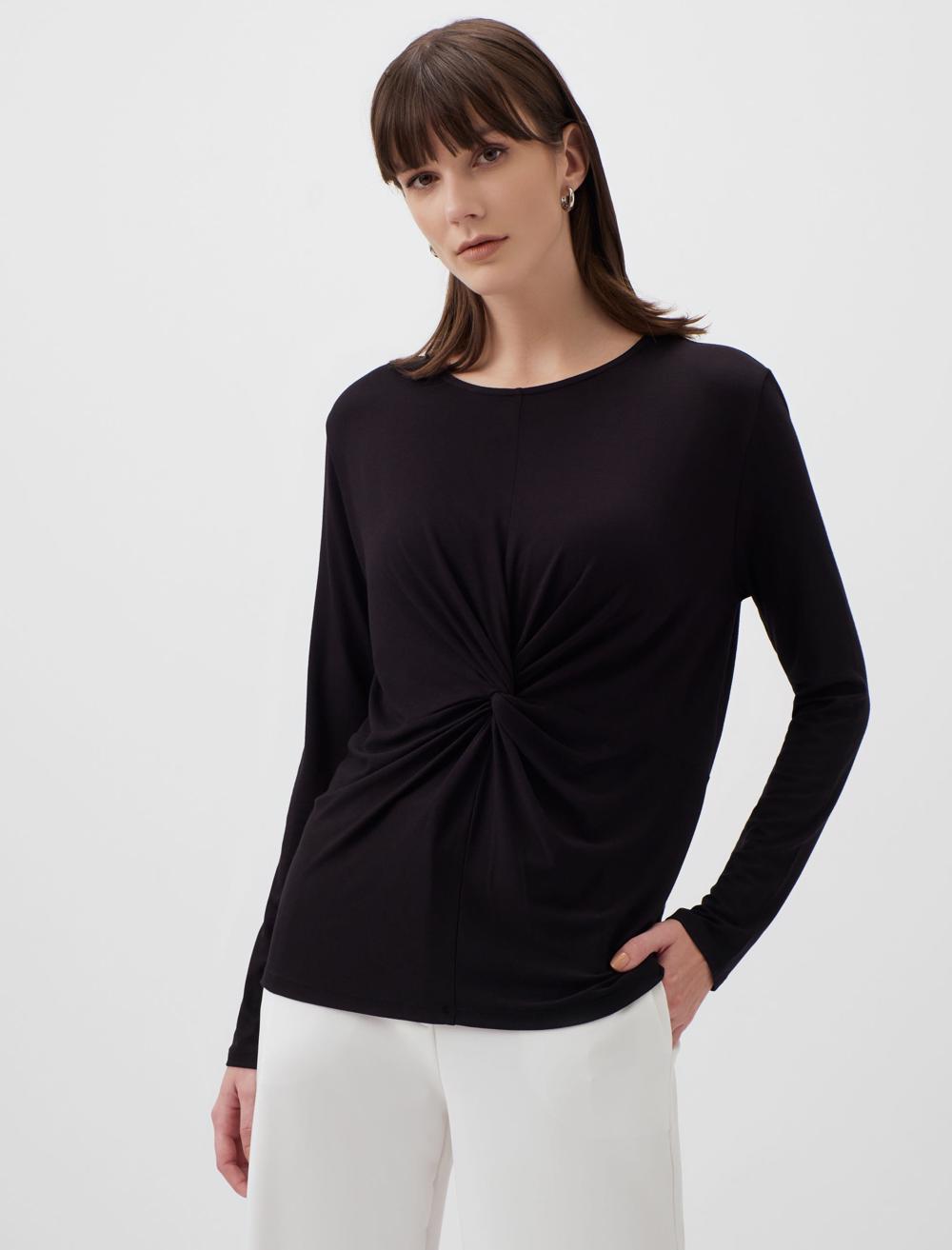 Long Sleeve Shirred Detailed Elegant Blouse