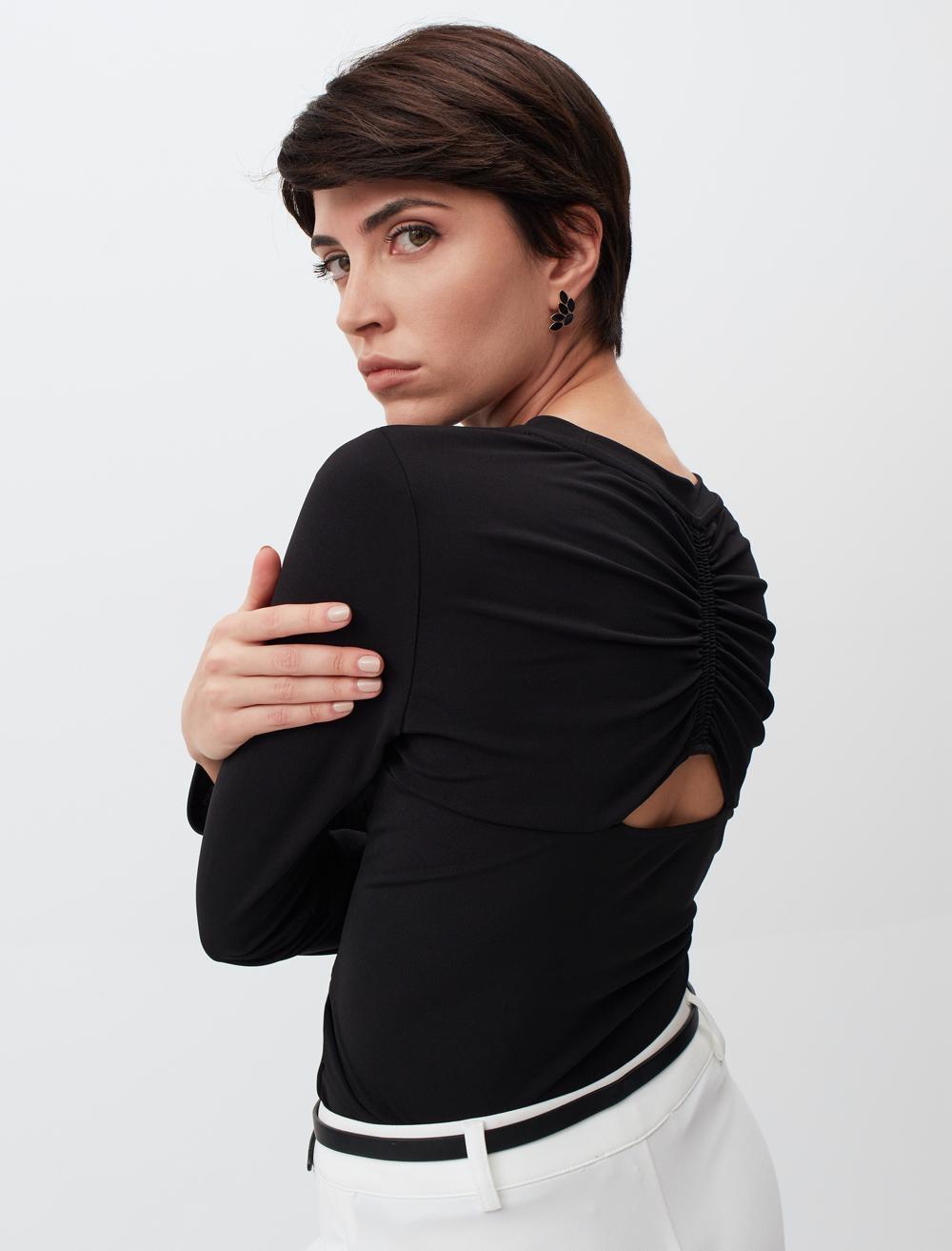 Long Sleeve Blouse with Back Detail - 24SB036069