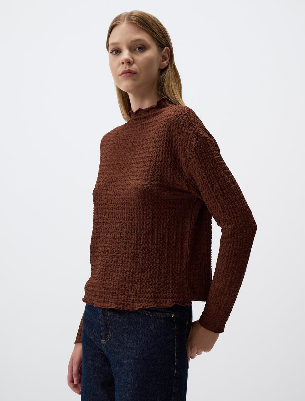 Loose Fit Long-Sleeve Blouse - 4WW02071137