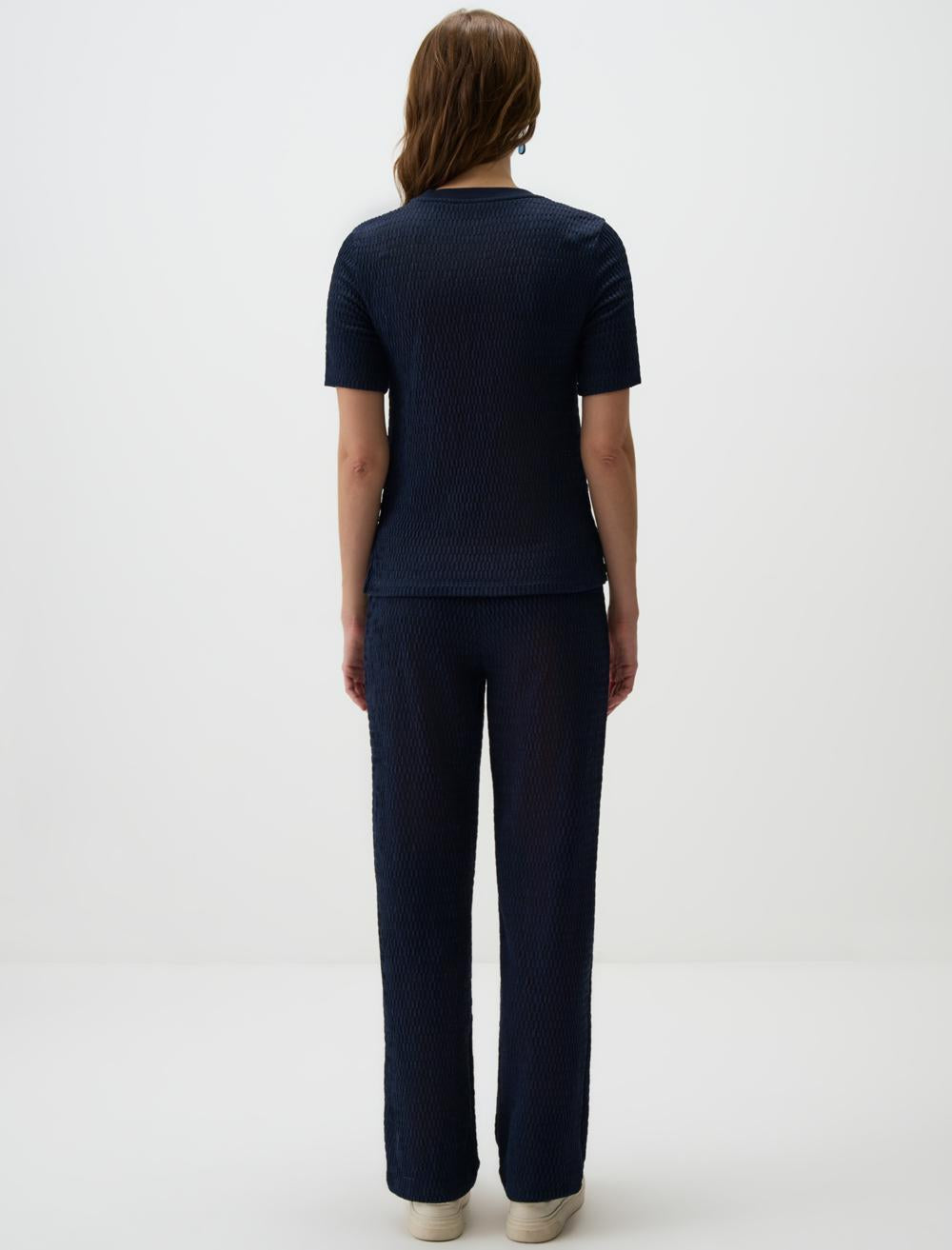 Crew Neck Short-Sleeve Blouse - 4WW071323