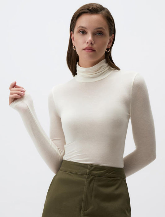 Turtleneck Slim Fit Knitted Blouse