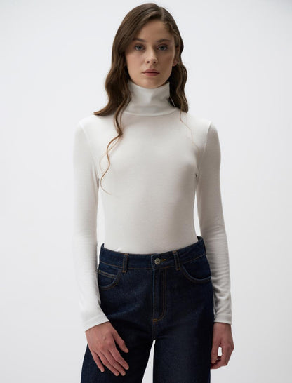 Turtleneck Long Sleeve Knitted Blouse