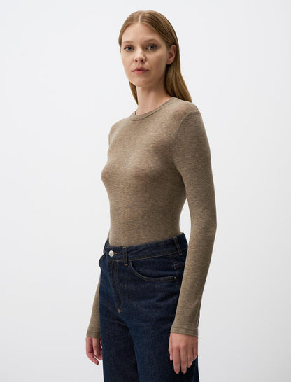 Crew Neck Slim Fit Knitted Blouse