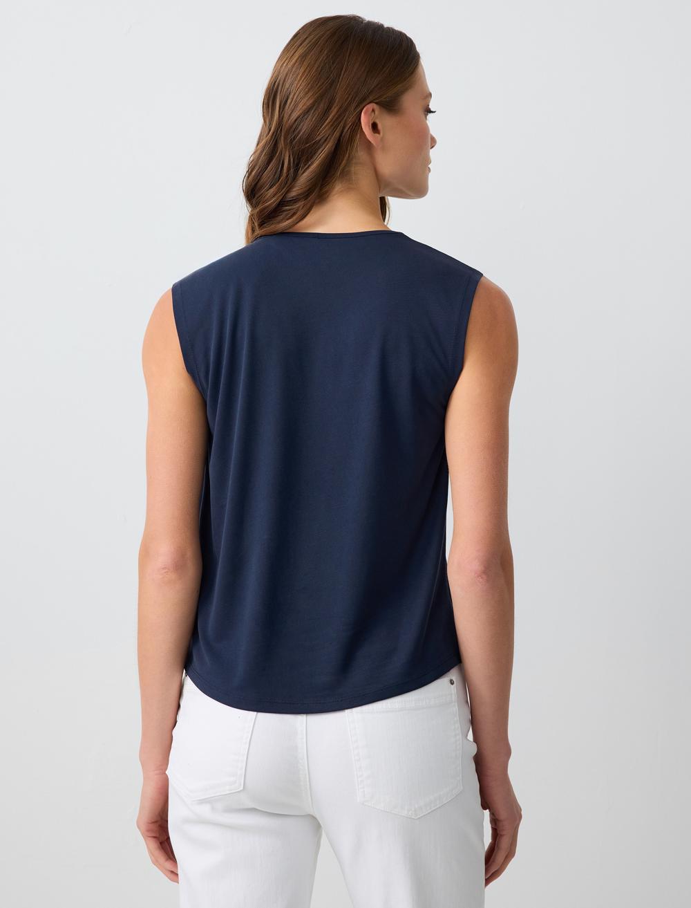 Loose Fit Sleeveless-Sleeve Blouse - 5SW033221
