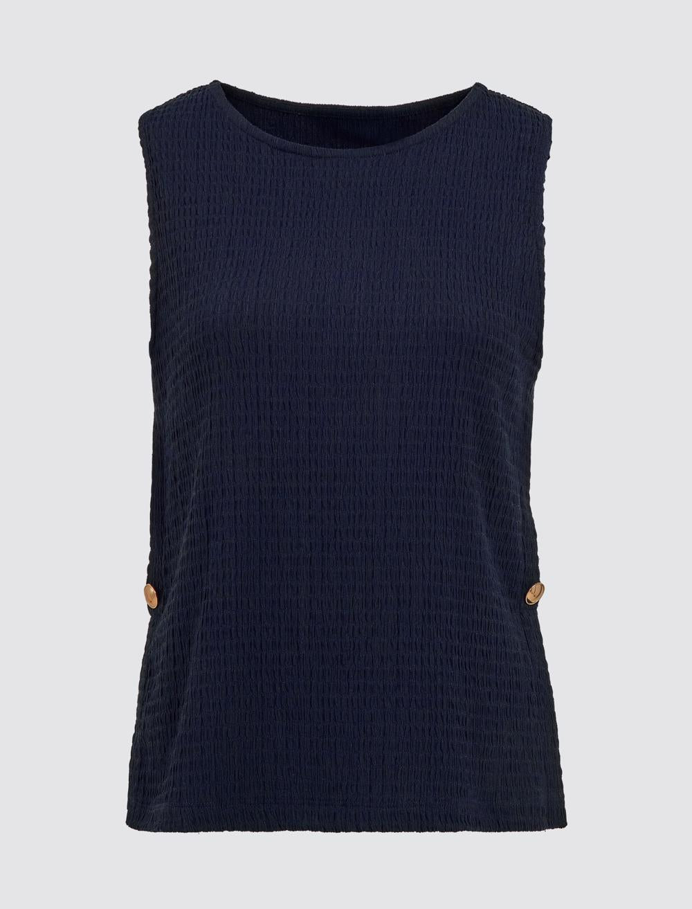 Crew Neck Sleeveless-Sleeve Blouse - 5SW033900