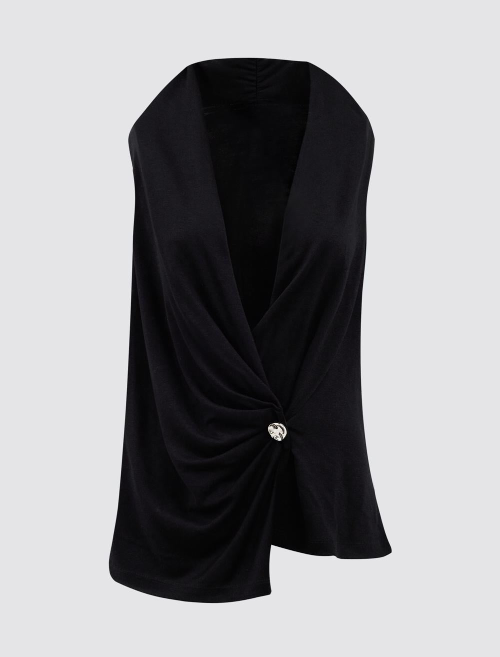 Cache-Coeur Sleeveless-Sleeve Blouse - 5SW034536