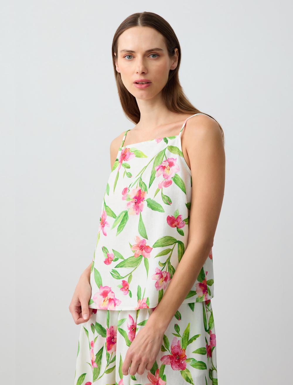 Spaghetti Straps-Sleeve Blouse - 5SW034752