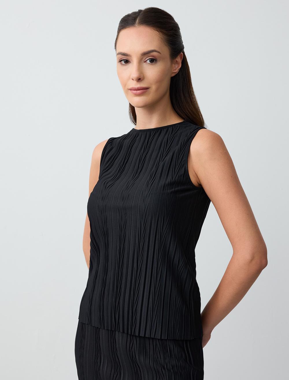 Crew Neck Sleeveless-Sleeve Blouse - 5SW034995