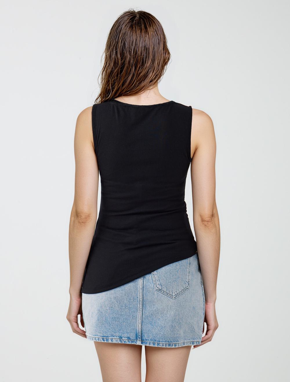 Slim Fit Off-The-Shoulder Sleeveless-Sleeve Blouse - 5SW035311