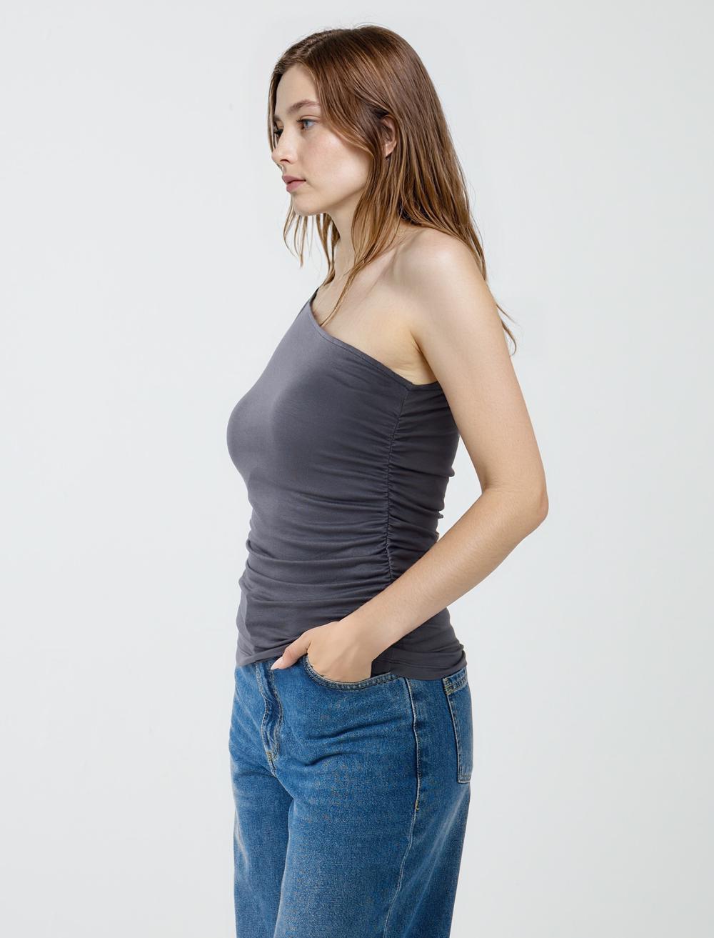 Slim Fit Blouse - Grey - 5SW035317920