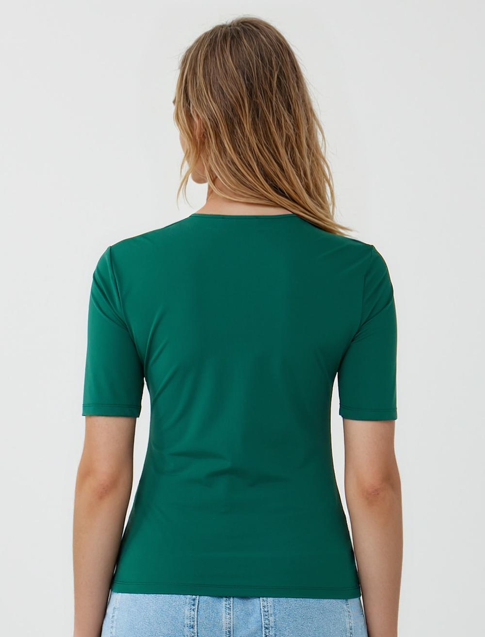 Slim Fit Short-Sleeve Blouse - 5SW035376