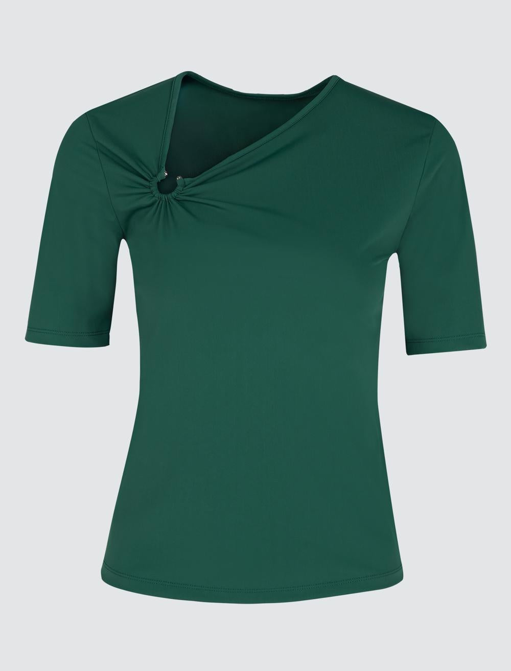 Slim Fit Short-Sleeve Blouse - 5SW035376