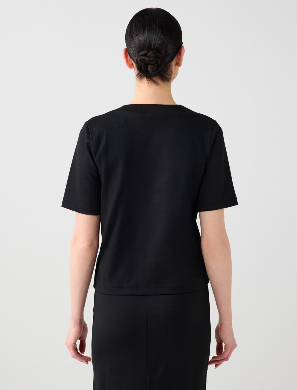 Crew Neck Long Sleeve Knit Blouse - 5WW035301