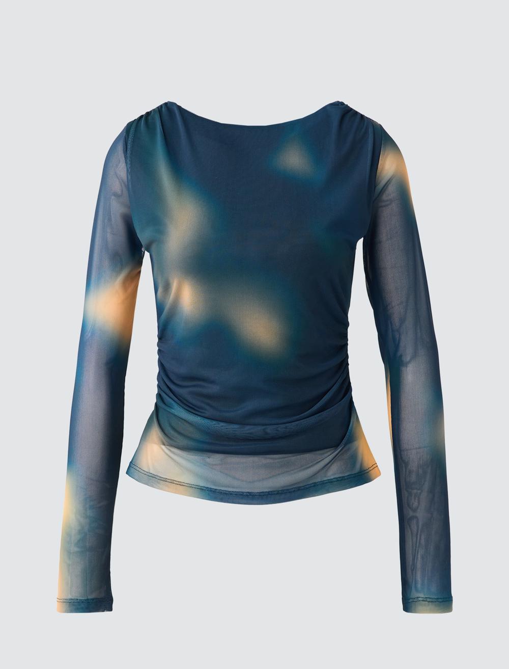 Slim Fit Off-The-Shoulder Long-Sleeve Blouse - 5WW035617