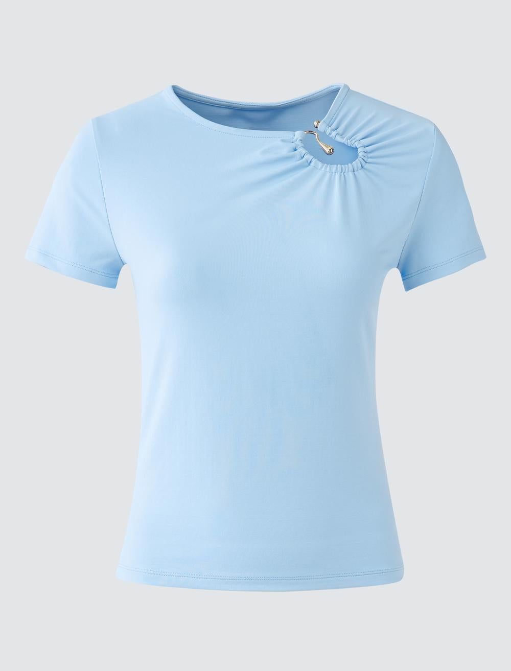 Slim Fit Short-Sleeve Blouse - 5WW035810