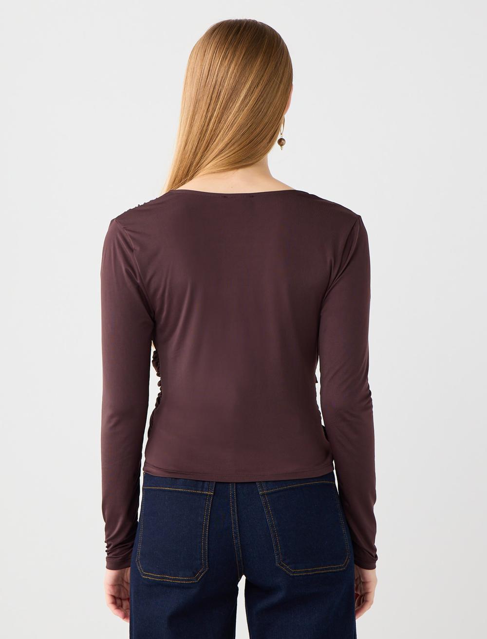 Slim Fit Long-Sleeve Blouse - 5WW035878