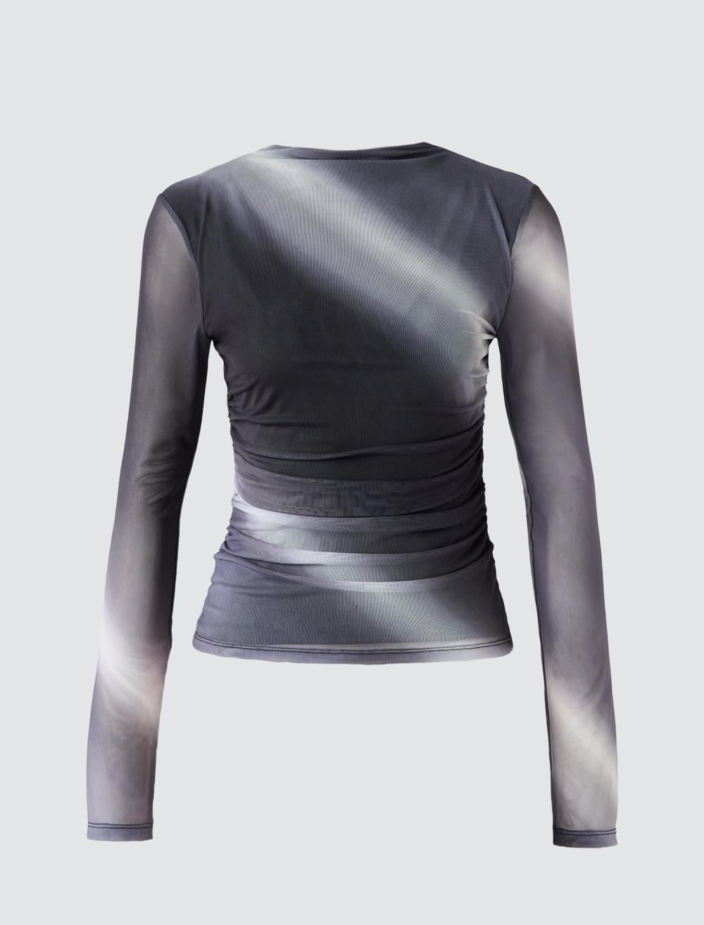 Slim Fit Long-Sleeve Blouse - 5WW036014