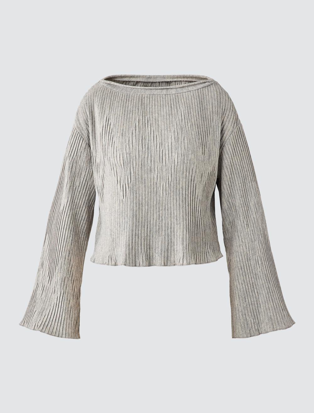 Loose Fit Off-The-Shoulder Long-Sleeve Blouse - 5WW036105