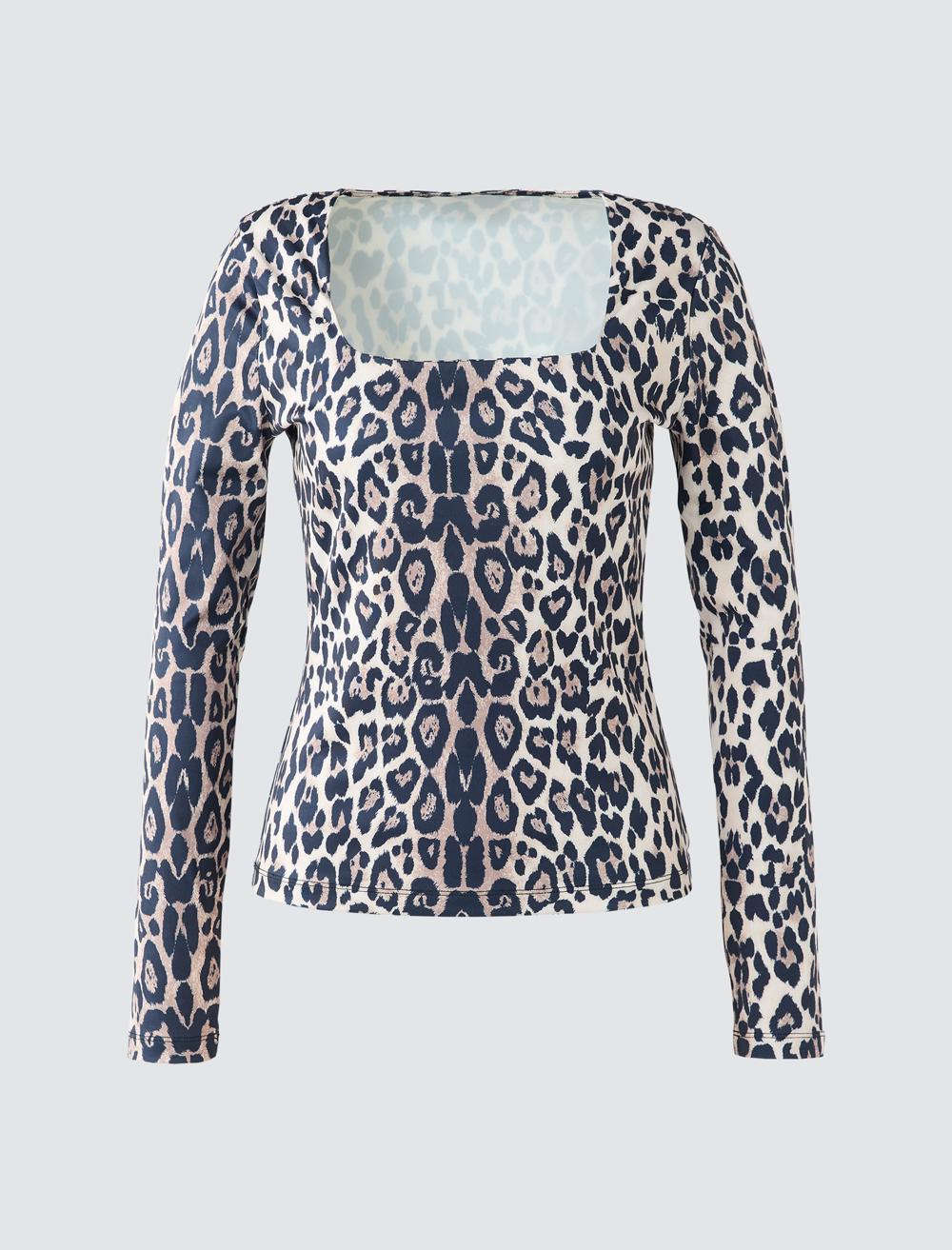 Slim Fit Square Neck Long-Sleeve Blouse - 5WW036177
