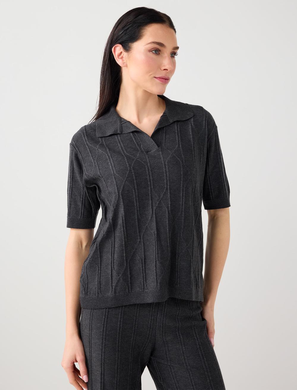 Shirt Collar Long Sleeve Viscose Blouse - 6SW032209