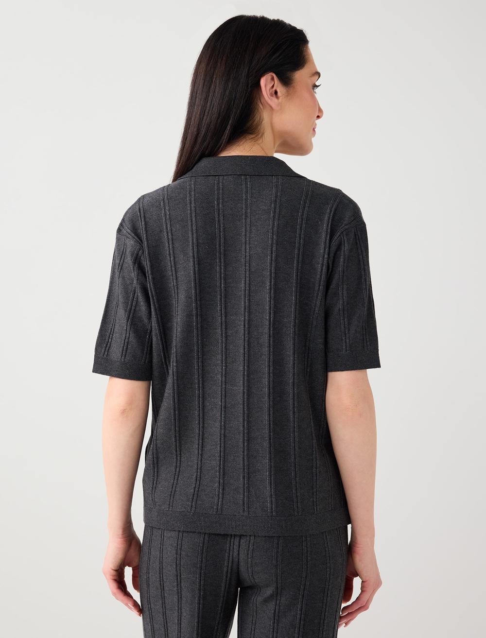Shirt Collar Long Sleeve Viscose Blouse - 6SW032209
