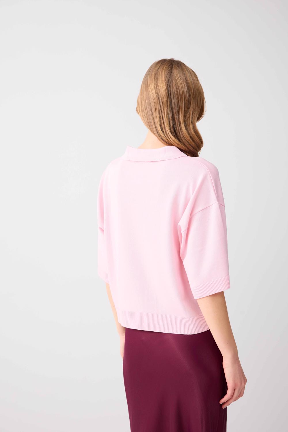 Polo Collar Relaxed Fit Viscose Blouse - 6SW035443