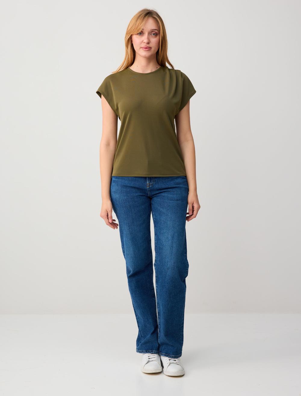 Asymmetric Draped Mesh Top