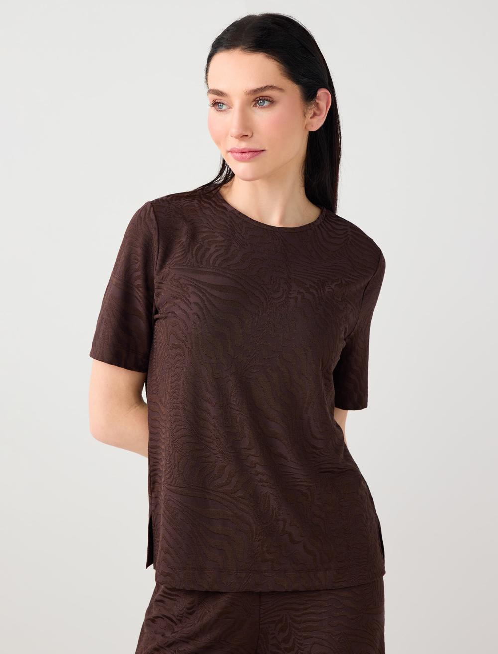 Crew Neck Relaxed Fit Viscose Blouse - 6SW035480