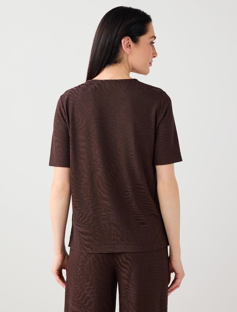 Crew Neck Relaxed Fit Viscose Blouse - 6SW035480