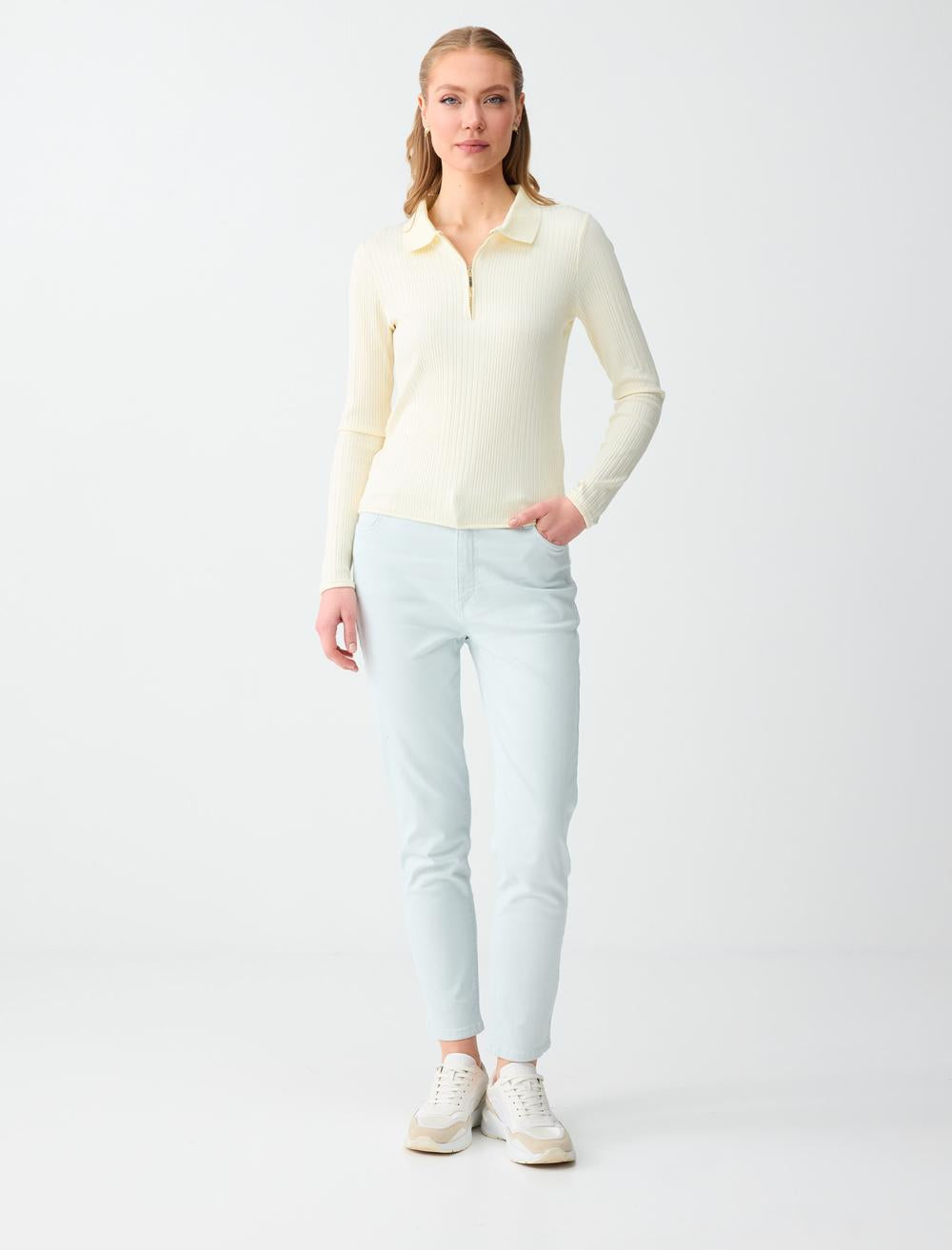 Ls Polo Striped - Light Yellow
