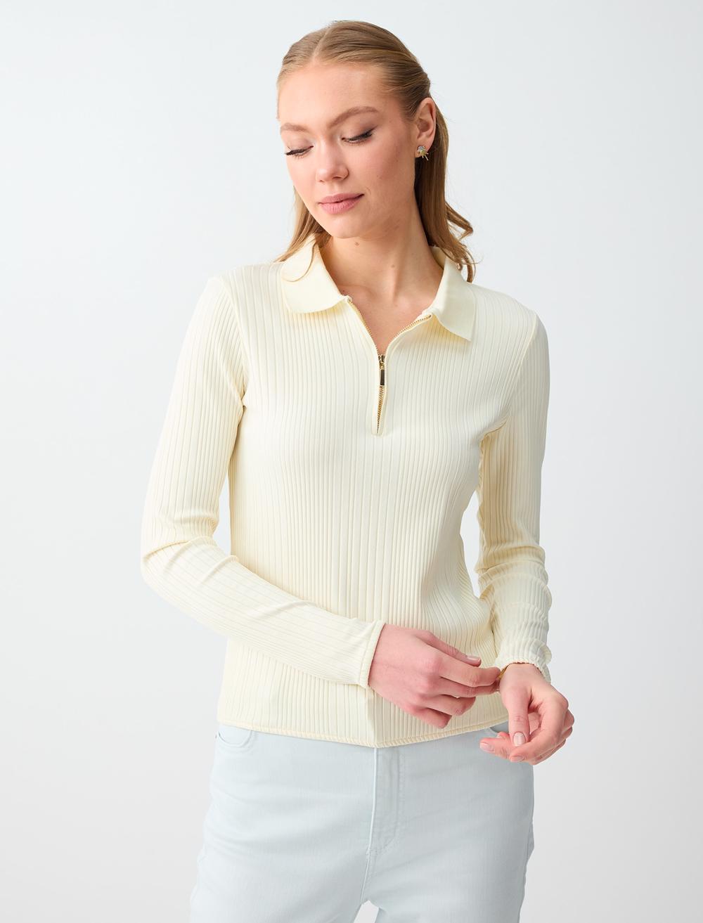 Ls Polo Striped - Light Yellow