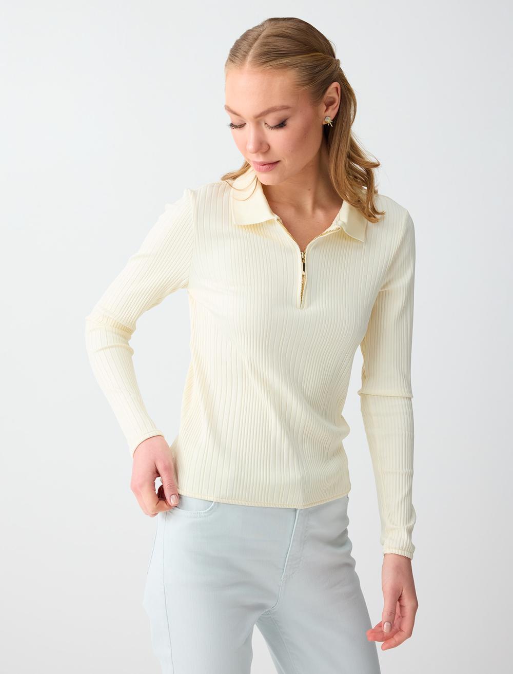 Ls Polo Striped - Light Yellow