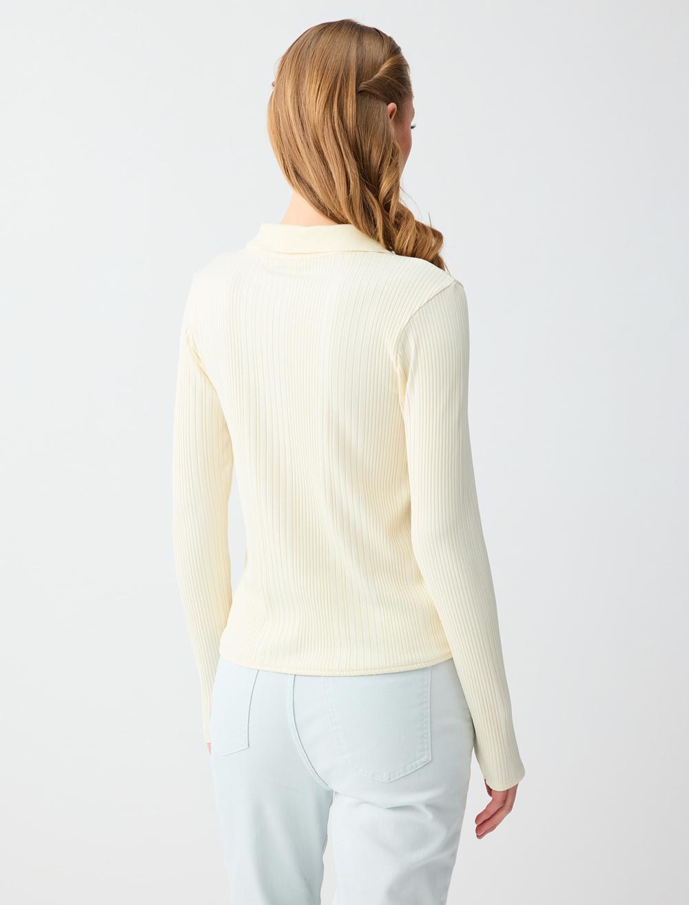 Ls Polo Striped - Light Yellow