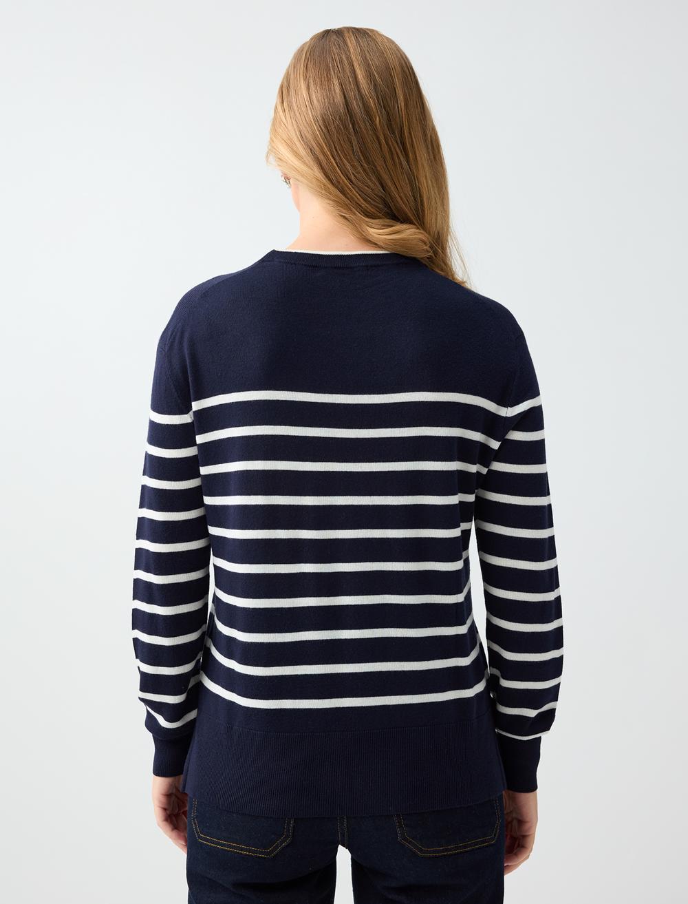 Crew Neck Pullover - Dark Blue