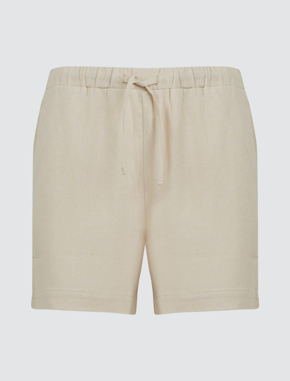 Loose Fitted Linen Shorts with Tie Waist - 24SS044025