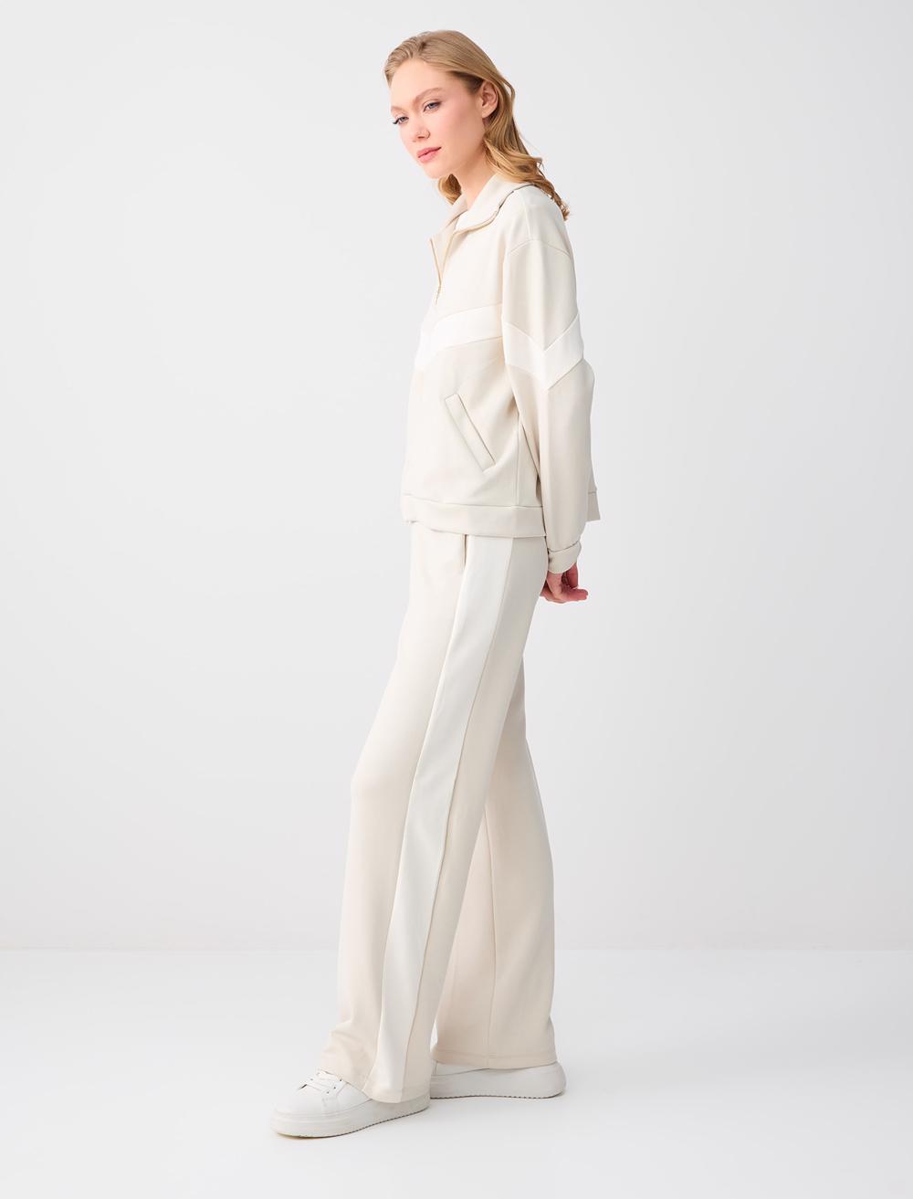 Wide-Leg Regular Waist Modal Knit Jogger Sweatpants - 6SW115652
