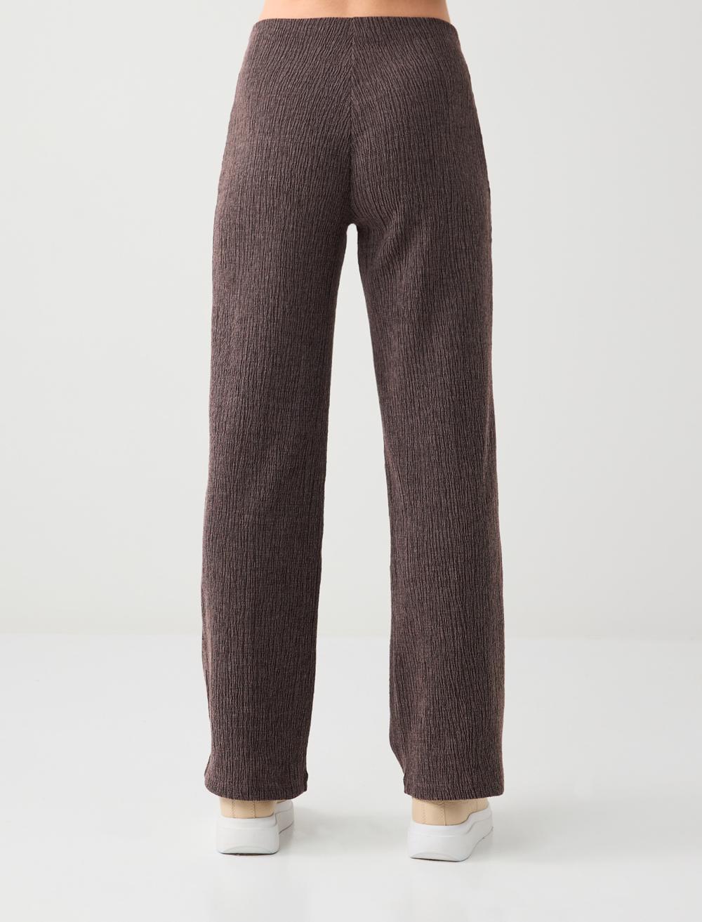 Wide Leg Regular Waist Long Knit Pants