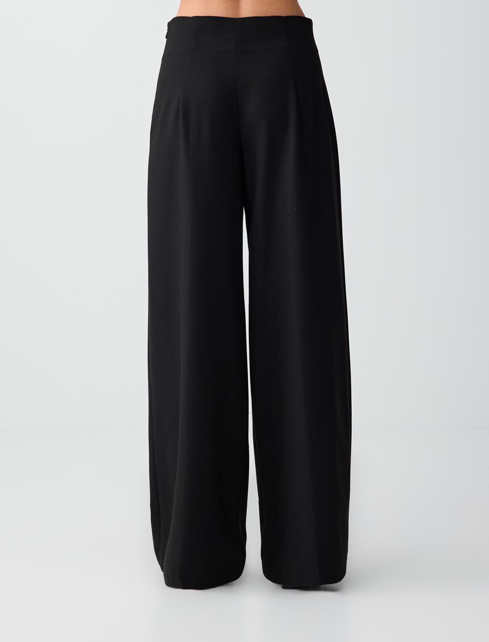 High-Waist Wide-Leg Woven Relaxed Fit Trousers - 5WW185967