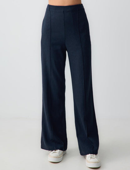 Wide Leg High Waist Linen Trousers