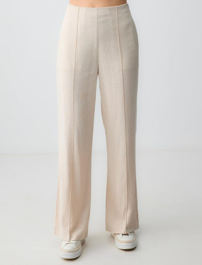 Wide Leg High Waist Linen Trousers