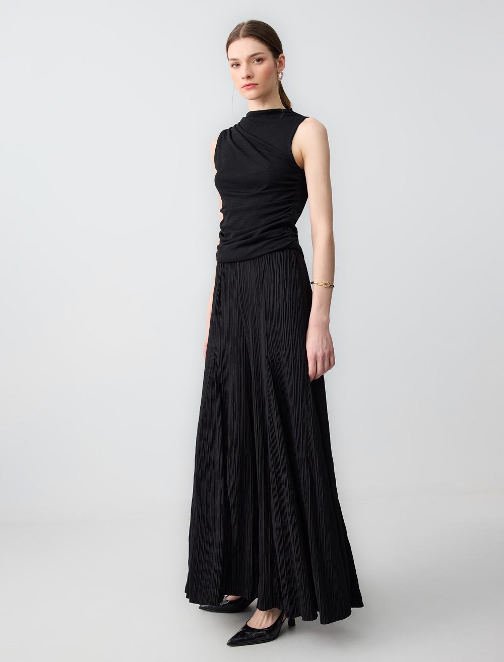 Wide Leg High Waist Relaxed Fit Knitted Pants