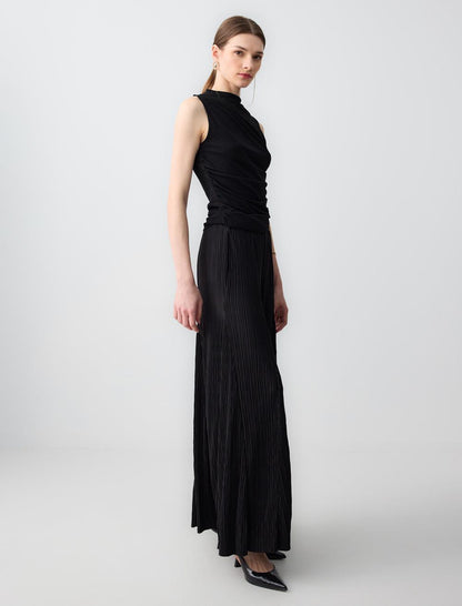 Wide Leg High Waist Relaxed Fit Knitted Pants