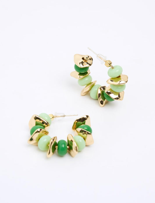 Modern Hoop Earrings with Bead Detail