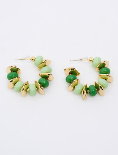 Modern Hoop Earrings with Bead Detail