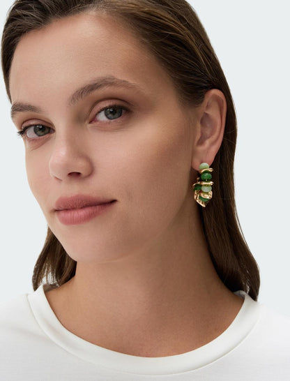 Modern Hoop Earrings with Bead Detail