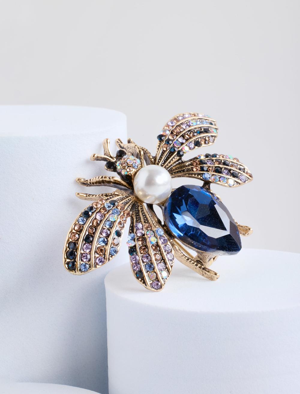 Brooch - Dark Blue - 6SW358024494