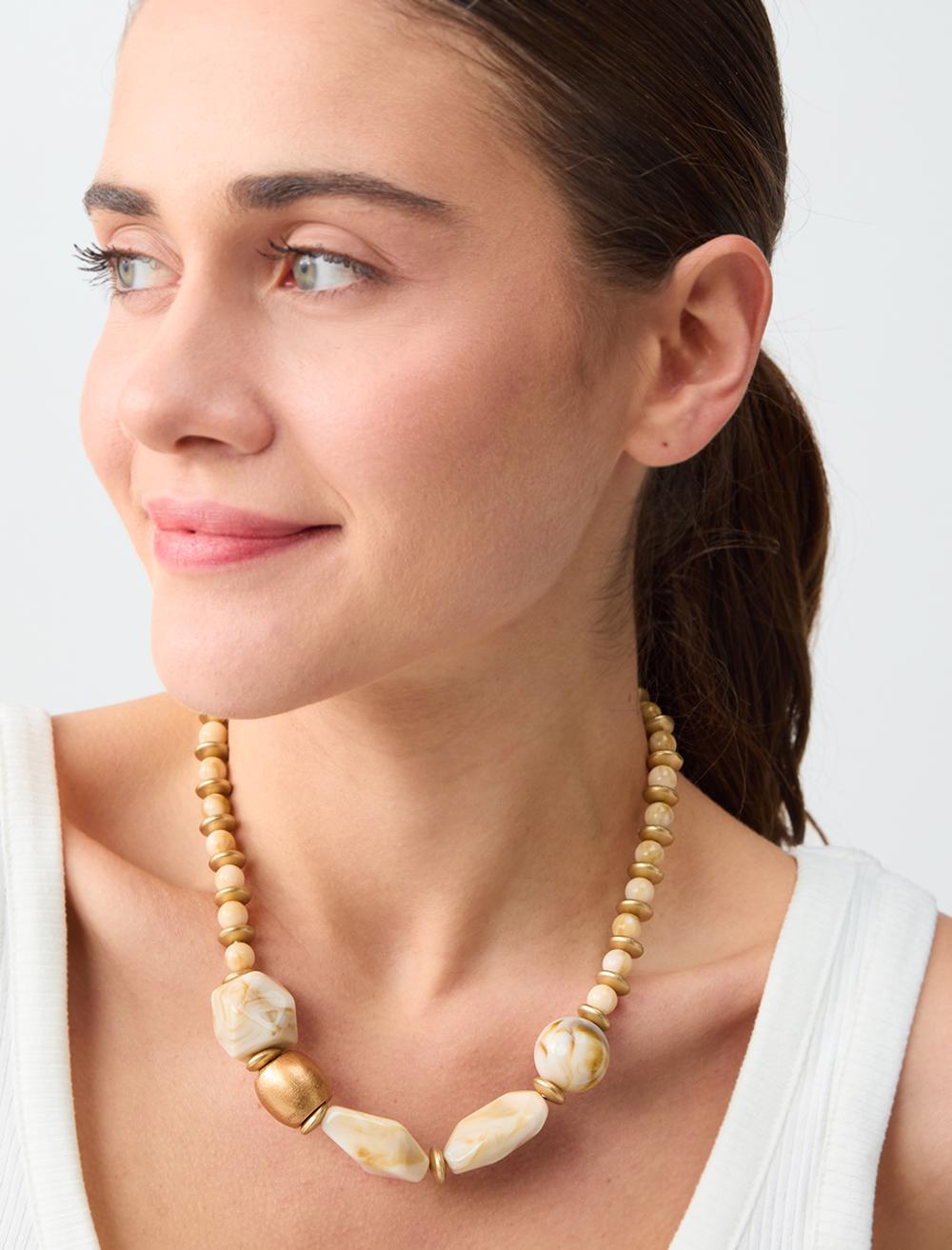 Pearl Detail Adjustable Necklace - 6SW425480