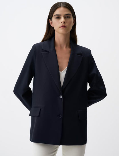 Straight Cut Long Sleeve Blazer Jacket