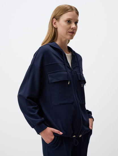 Long Sleeved Hooded Pocket Jacket