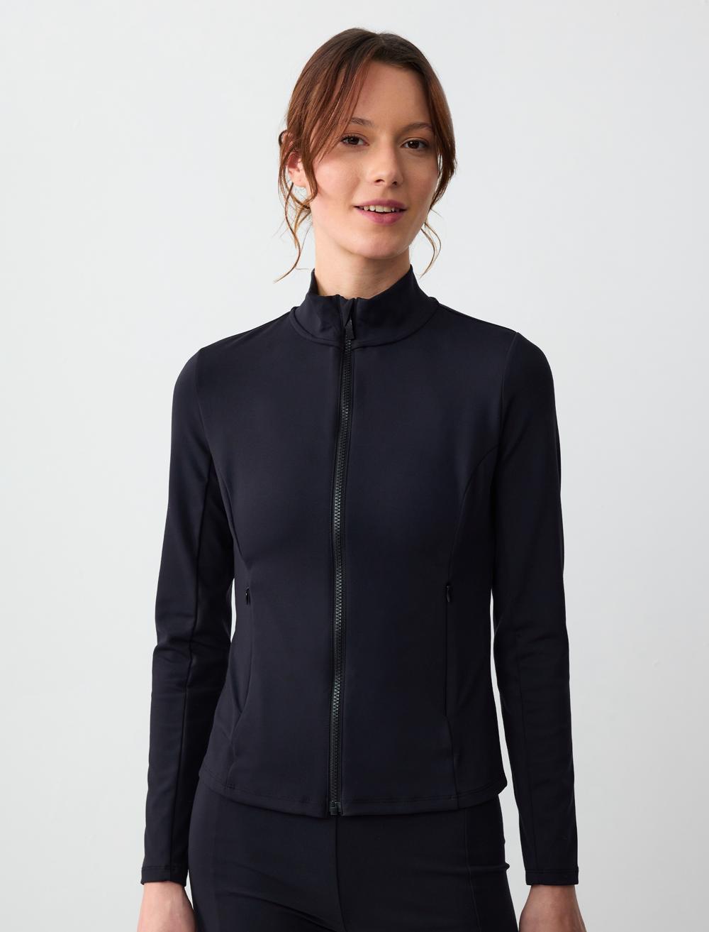 Slim Fit Polo Neck Long-Sleeve Jacket - 5SW052375